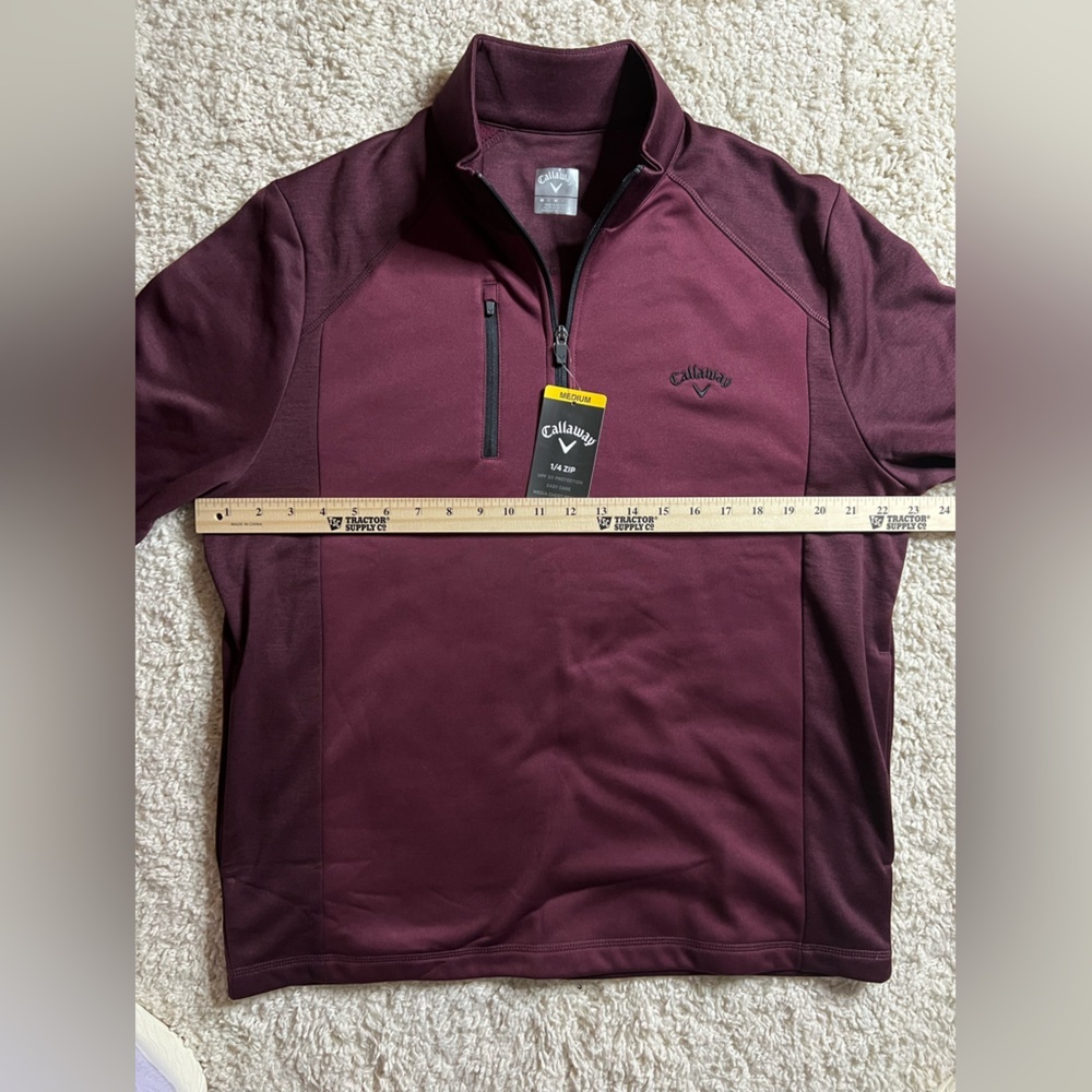Size Medium Callaway Maroon Quarter-Zip Pullover NWT - Picture 3 of 8